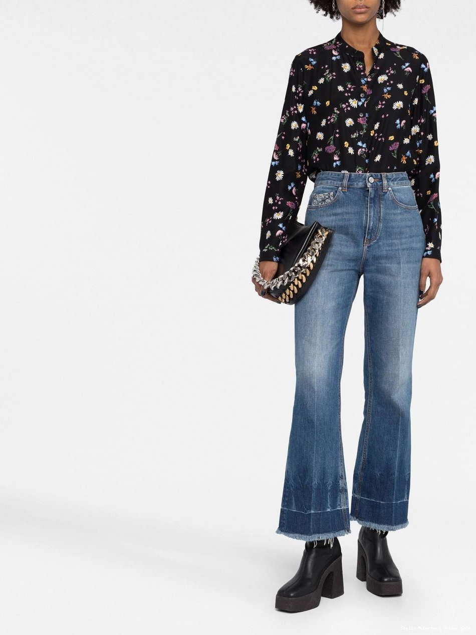 Affordable jeans cropped McCartney frayed-edge Women Stella 0419